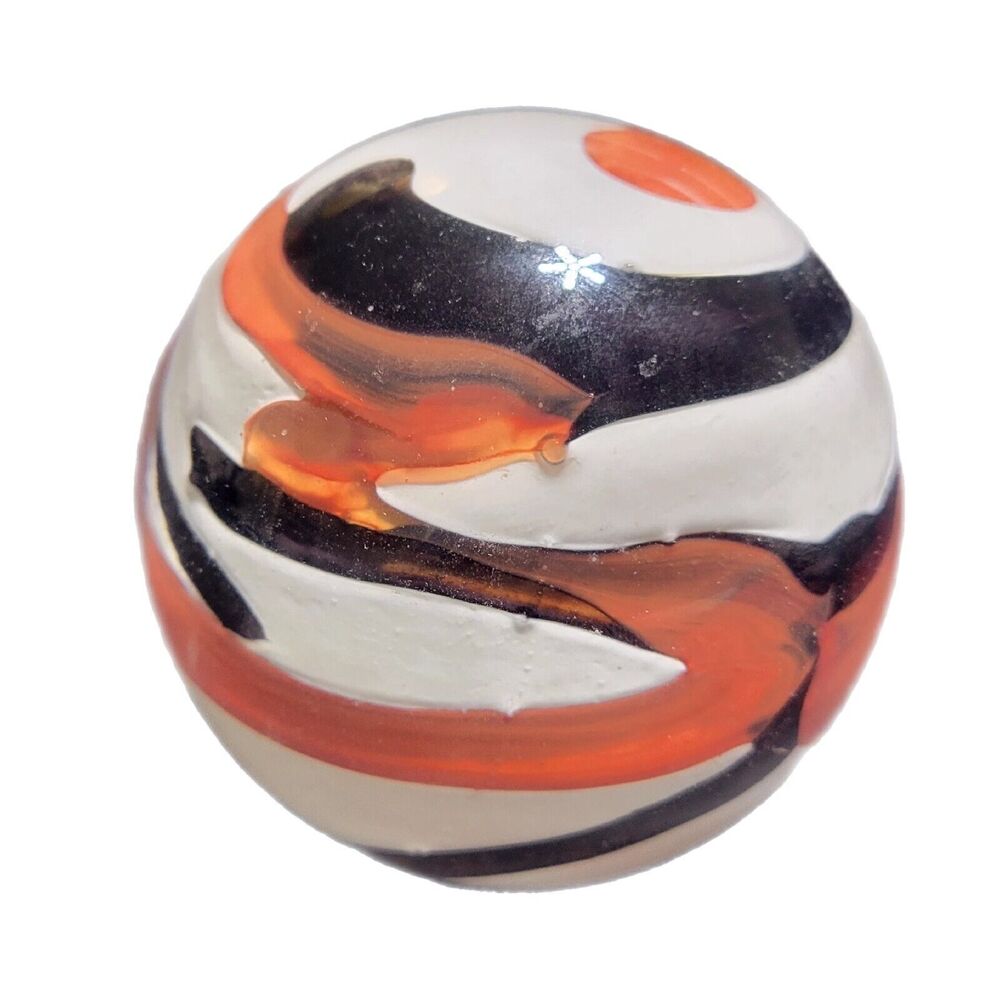 Pfeiffer Paperweig 3" Marbled Art Glass  Handmade‎ Christmas Gift Holland Swirl